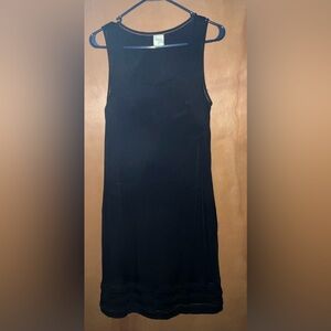 SOMA BLACK SLINKY DRESSY DRESS WITH BUILT IN BRAS,  gorgeous hemline,  Size M